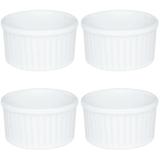 Conjunto 4 Ramequin Tigela Pote Porcelana 50ml Branco Oxford