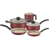 Conjunto 5 Panelas Antiaderente Tramontina Turim 20298/772 com Tampa de Vidro Cereja