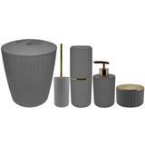 Conjunto 5 Peças Groove De Acessórios De Banheiro Lavabo Ou Chumbo Fechado
