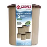 Conjunto 5 Potes Porta Mantimentos Arroz Açucar Café Farinha Feijão - 22549 - Jaguar