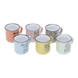Conjunto 6 canecas de porcelana colorida motive 130ml - rojemac 26096