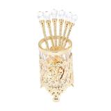 Conjunto 6 Colheres C/Suporte De Zamac Dourada 14Cm - 3765 - Lyor