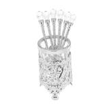 Conjunto 6 Colheres C/Suporte De Zamac Niquelado Cristal 14Cm - 3734 - Lyor
