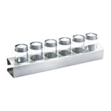 Conjunto 6 peças porta temperos de aço inox e vidro com suporte de parede Bon Gourmet - 2279