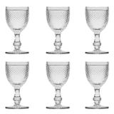 Conjunto 6 Peças Taça para Agua de Vidro Bico de Jaca Transparente 255ml Rojemac