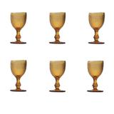 Conjunto 6 Peças Taça para Vinho de Vidro Bico de Jaca 235ml Rojemac Âmbar