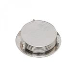 Conjunto 6 Portas Copos Aço Inox com Suporte Zamac Lyor Prata
