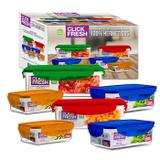 Conjunto 6 Potes Herméticos Tampas Coloridas Click Fresh