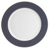 Conjunto 6 Pratos de Jantar de Porcelana Alto Relevo Cobalto Com Dourado - Rojemac