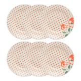 Conjunto 6 Pratos Fundos Oxford Holambra Cerâmica 22cm Laranja