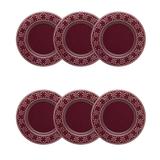 Conjunto 6 Pratos Para Sobremesa Mendi Corvina Bordô Oxford