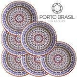 Conjunto 6 pratos rasos Coup Henna 27cm Porto Brasil