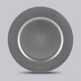 Conjunto 6 Sousplat de Plástico Silver 33cm Diâmetro Clean - Rojemac