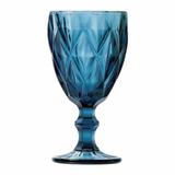 Conjunto 6 taças para agua de vidro sodo-calcico diamond azul 260ml - Lyor