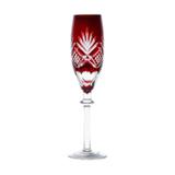 Conjunto 6 Taças para Champagne 250ml de Vidro Lapidado Palm Rojemac Vermelho