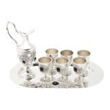 Conjunto 6 Taças Para Vinho Com Jarra E Bandeja De Zinco Prestige