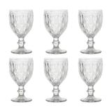Conjunto 6 Taças para Vinho Tinto de Vidro-Sodo Diamond Transparente 290ml Rojemac