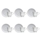 Conjunto 6 Xícaras 190ML Com Pires Cottage Branco Germer