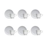 Conjunto 6 Xícaras 80ML Com Pires Cottage Branco Germer