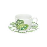 Conjunto 6 Xícaras c/ Pires Folhas 200ml - Rojemac