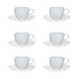 Conjunto 6 Xícaras Café Oxford Ryo White 75ml Com Pires Porcelana - Oxford daily