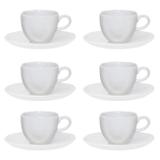 Conjunto 6 Xícaras Chá Oxford Ryo White 220ml Com Pires Porcelana - Oxford daily