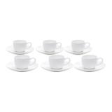 Conjunto 6 xícaras de Café com Pires Nice Plain Rojemac Branco