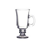 Conjunto 6 xícaras de café de vidro transparente com alça e pé Irish Coffe 285ml - Dynasty