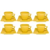 Conjunto 6 Xícaras De Chá Com Pires Nara Amarelo 2101 Oxford