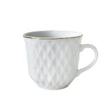Conjunto 6 xicaras para Café de Porcelana Branca com Filete 90ml Lyor Branco/Dourado