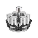 Conjunto 7 Pç Porta Condimento Tempero 50ml e Suporte Inox - Atmx