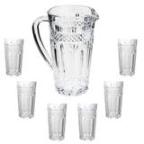 Conjunto 7 Peças em Vidro Jarra 1L e 6 Copos 215ml Brand Cristal - Rojemac