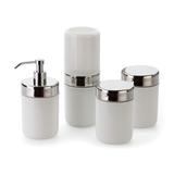 Conjunto Acessórios Para Banheiro Lavabo 4 Peças Branco B2u - Forma inox