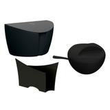 Conjunto Açucareiro Saleiro e Porta Guardanapo Preto 3 pcs - Uz