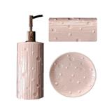 Conjunto Banheiro Cerâmica Branco Listras 3pcs - Wincy
