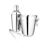 Conjunto Bar 3 Peças Coqueteleira, Balde e Pegador de Gelo Brinox 2401/101