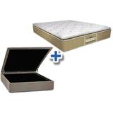 Conjunto Baú+Auxiliar+Colchão Sealy Miami Casal 138 - Probel