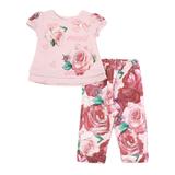 Conjunto Bebê Bata e Calça Floral - 1+1