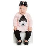 Conjunto Bebê Inverno Blusa e Legging Preta - Hrradinhos