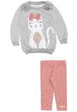 Conjunto Bebê Menina Blusão e Legging Cinza - Molekada