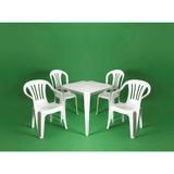 Conjunto Bela Vista Mor 1 Mesa Quadrada+ 4 Cadeiras Plástica