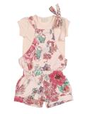 Conjunto Blusa e Jardineira em Cotton Floral Quimby