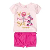 Conjunto Blusa e Short Infantil Menina Brandili