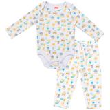 Conjunto Body com Calça - Meia Malha - Algodão - Cinza - Minimi