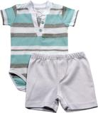 Conjunto body e shorts gola V Noruega