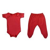 Conjunto Body Manga Curta e Mijão Vermelho Liso - Balão kids