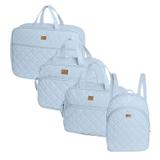 Conjunto bolsa maternidade Matelassê azul bebê 4 peças - Hug