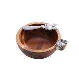 Conjunto Bowl de Acácia e 1 Espátula Coruja 14,5cmx14,5cmx6cm Rojemac