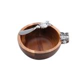 Conjunto Bowl de Acácia e 1 Espátula Coruja 14,5X14,5X6cm - Rojemac