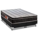 Conjunto Box-Colchão Paropas Ortopédico Pasquale Black+Cama Black Queen 158 - A costa rica